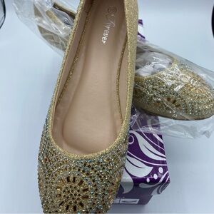 Glittering Gold flats